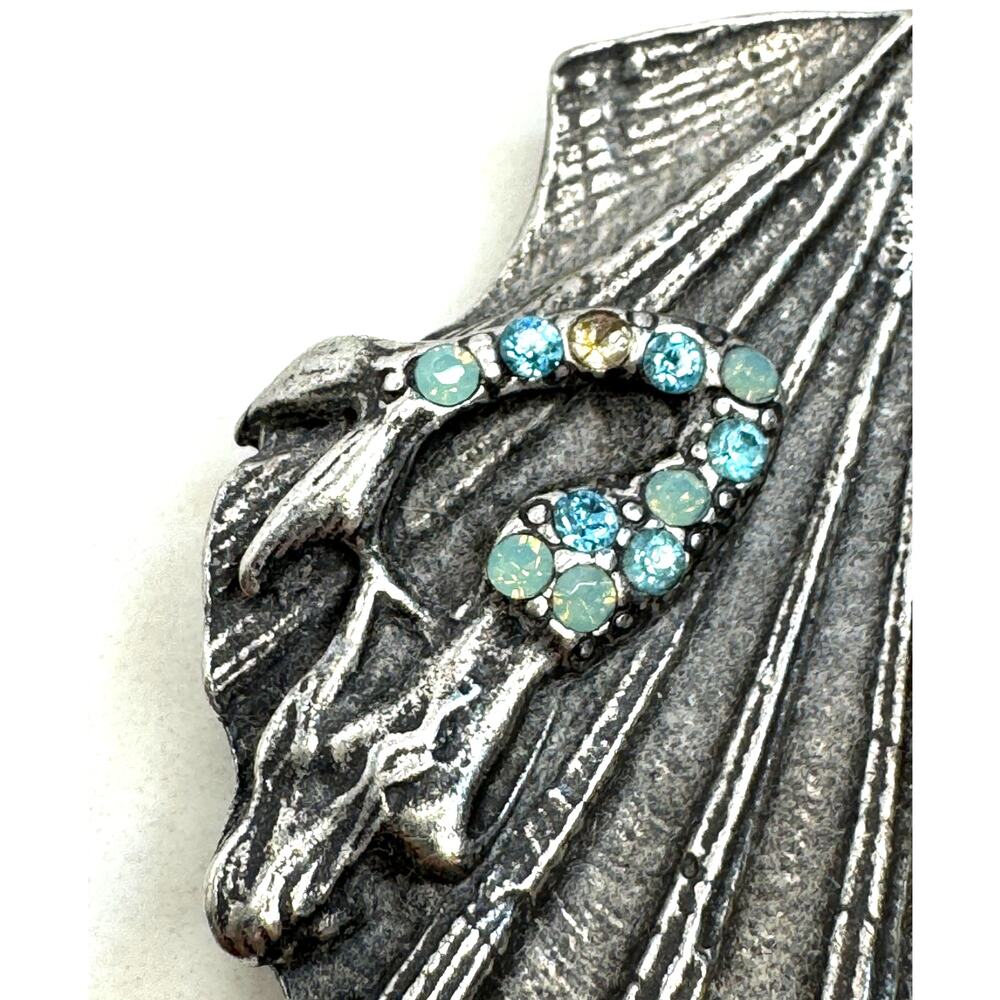 Stamped Mary Demarco Pewter Mermaid Turtle Cone Scallop Shell Ring Holder